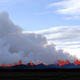 Smoke rises from the lava eruption on Holuhraun, northwest of the Dyngjujoekull glacier in Iceland, Monday, Sept. 1, 2014.